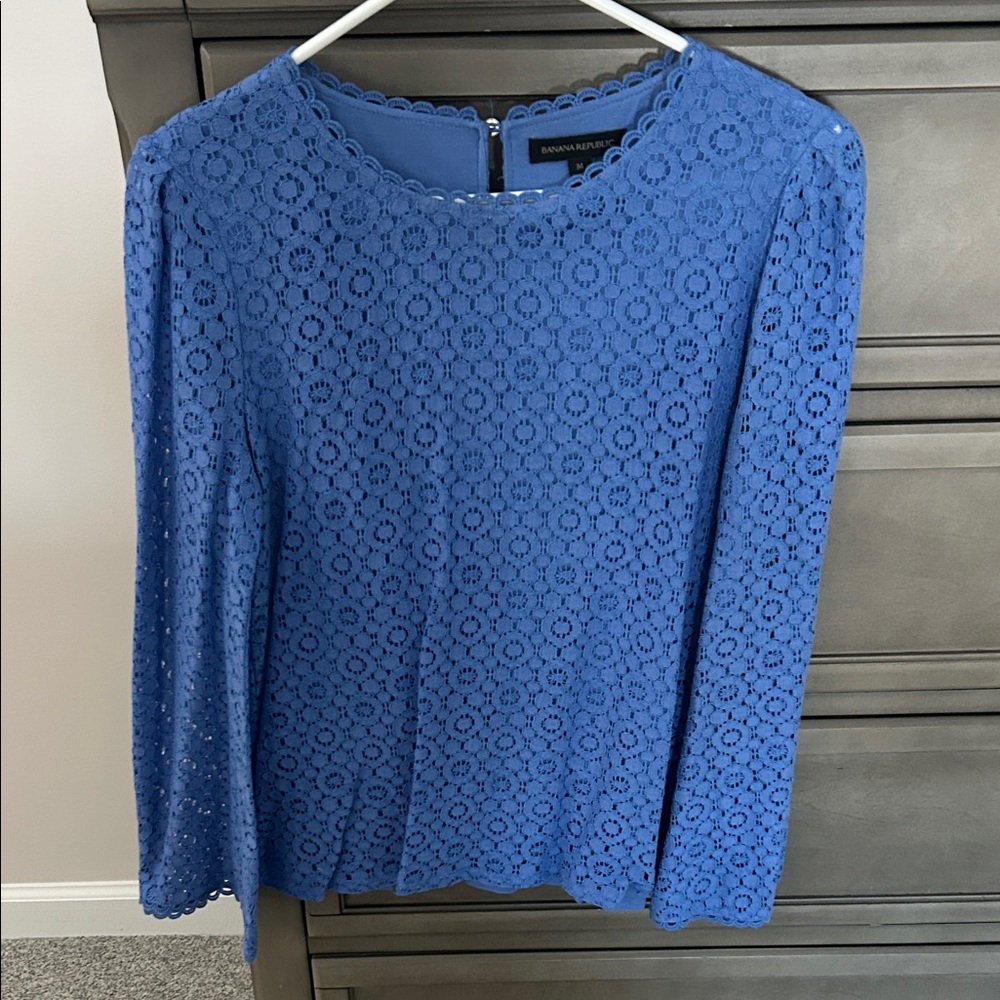 Banana Republic Royal Blue Lace Blouse